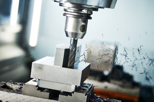 Milling machine view of shavings