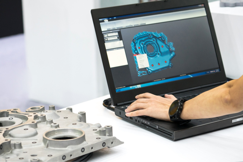 Engineer working on cad