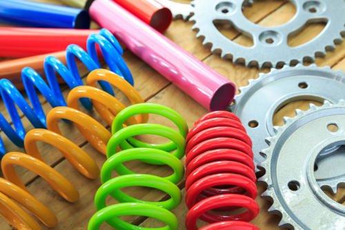 Parts powder coated