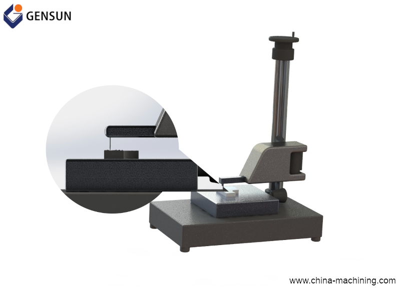 Depiction of a surface roughness meter upclose