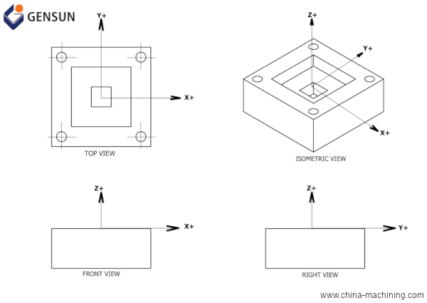 CNC machined block showing toolpath