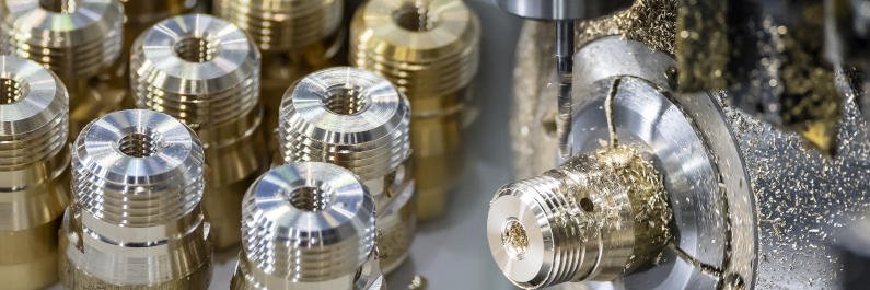 CNC lathe machine used to form connectors