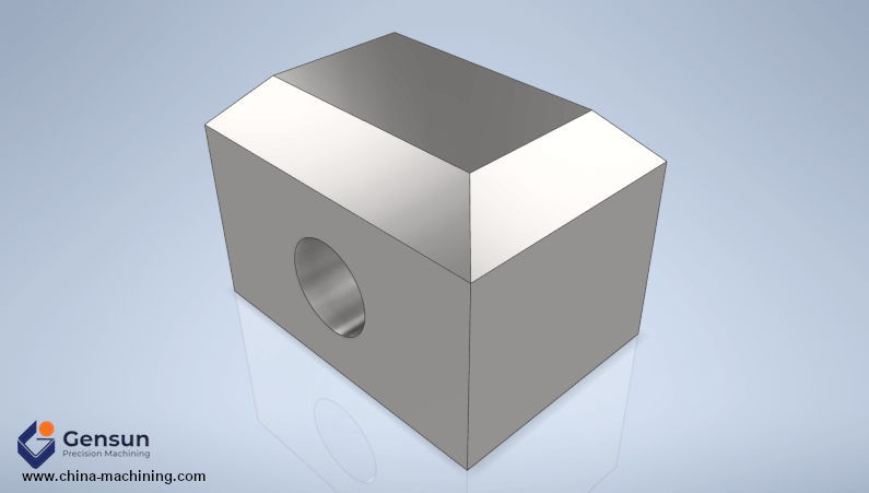 Metal part with chamfered edges