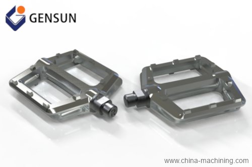Rendering of a CNC machined aluminum part