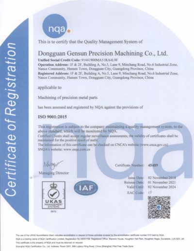 ISO 9001 Certificate