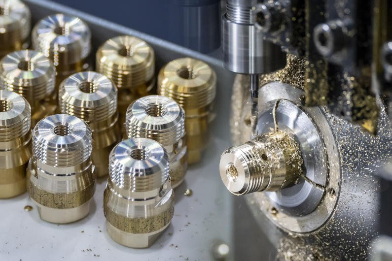 Machining brass conector parts
